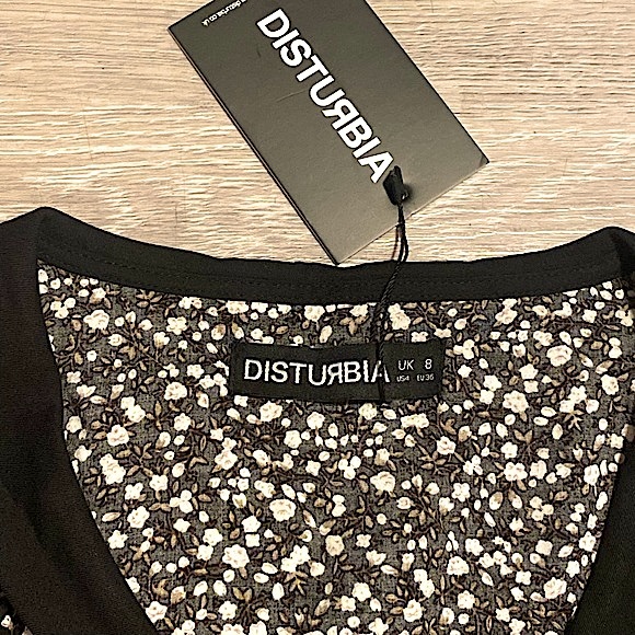 🦋 DISTURBIA (NWT) • Collared Floral Mini Dress • Size Small / US4 / Size UK8 - Picture 3 of 15
